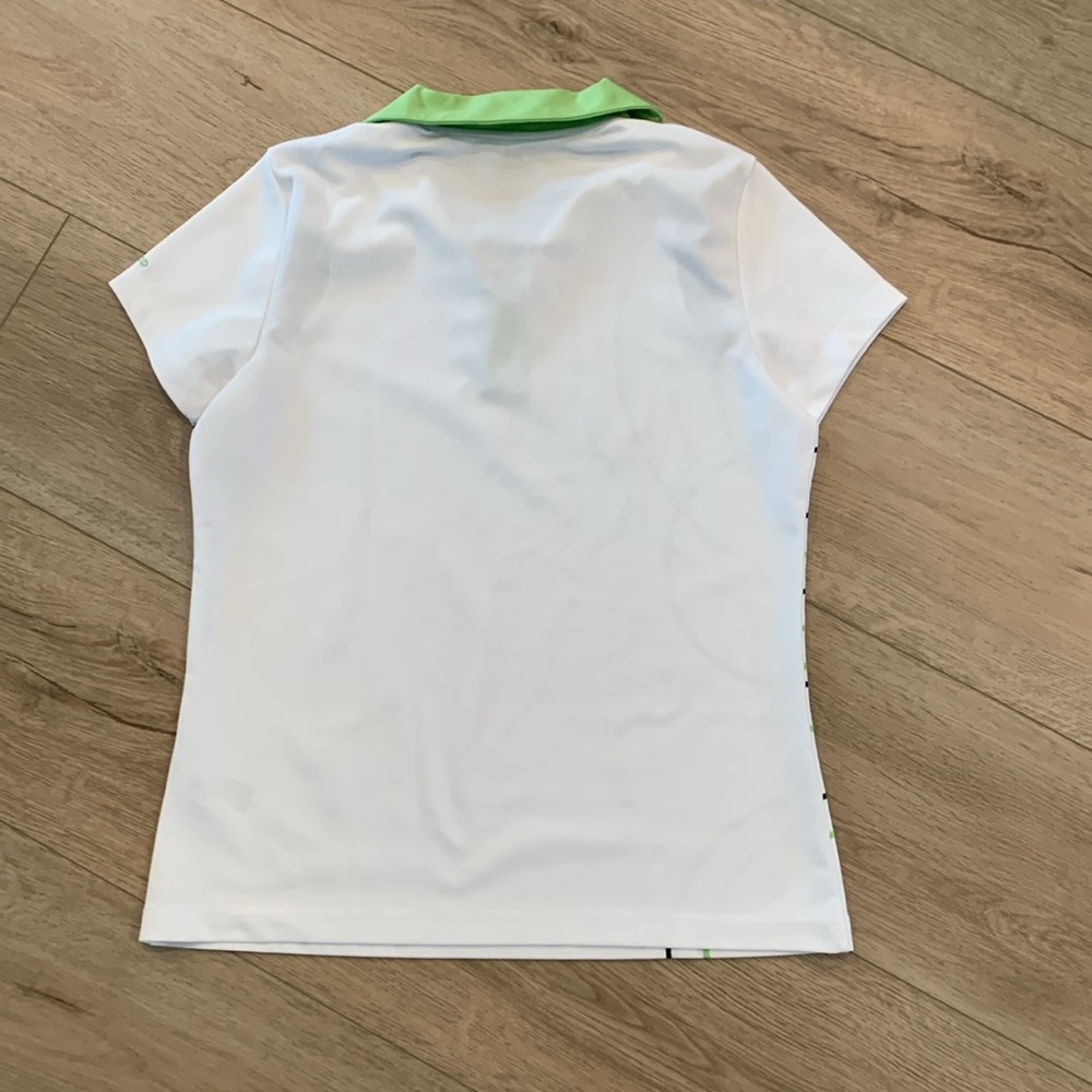 Izod Green and White Golf Skirt & Shirt Size 4 with Black Trim #101 - Picture 11 of 14